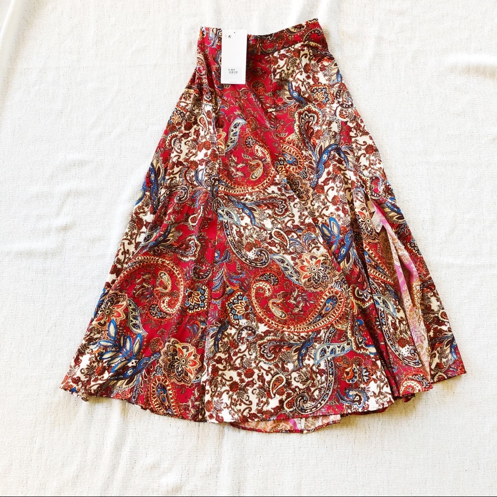 Zara Printed Midi Skirt